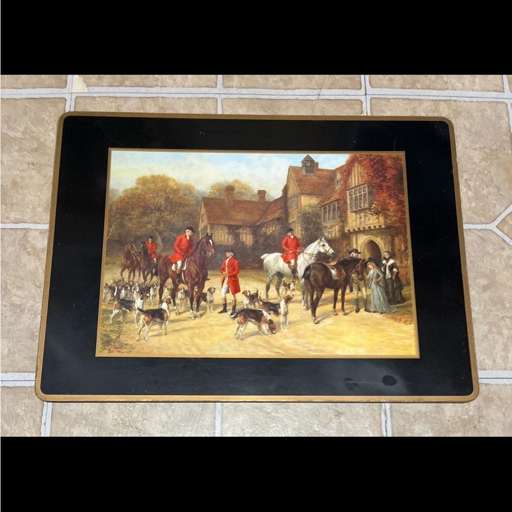 1 Equestrian Scene Decorative Placemat Or Wall Decor - Picture 9 of 16